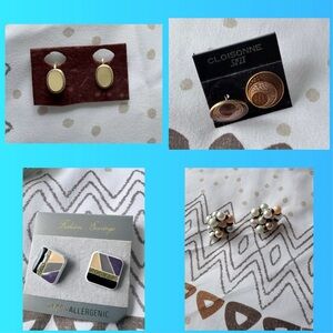 Vintage Earring Set with Gold and Silver Tones